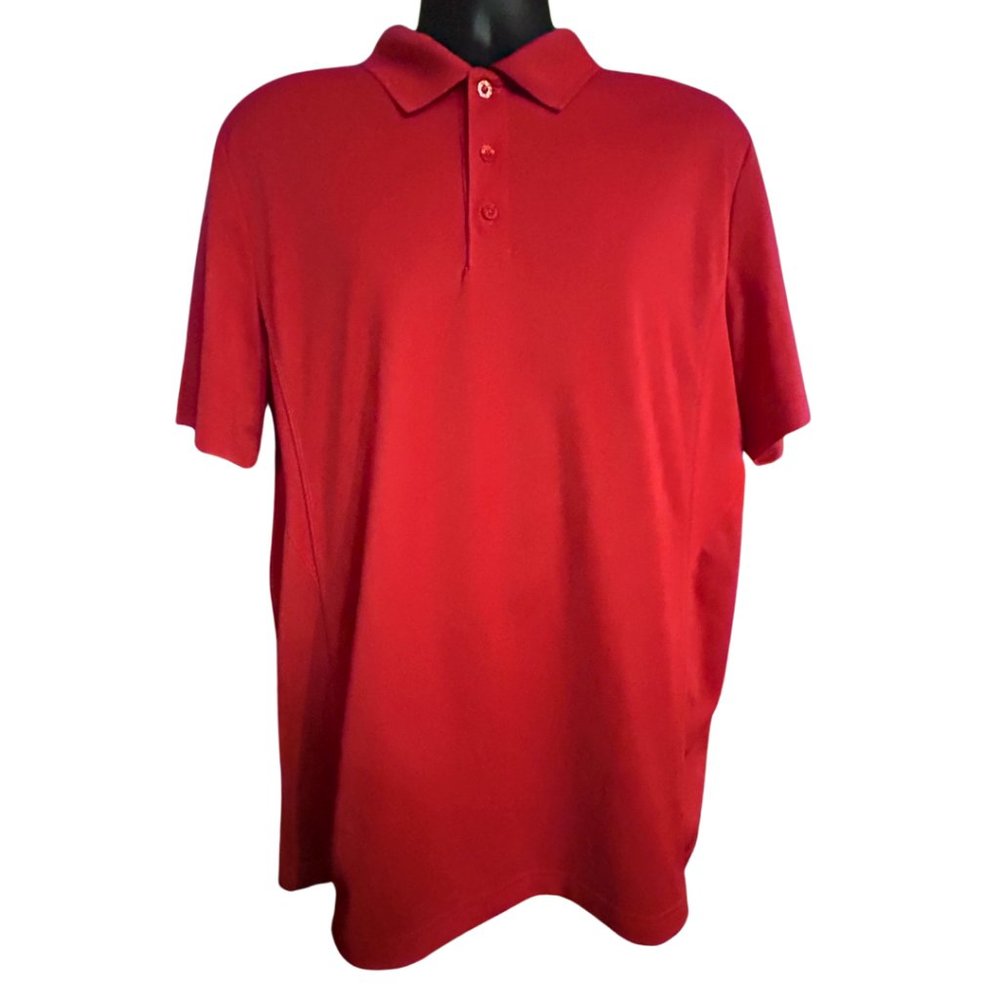 FILA SPORT MENS FITTED RED GOLF ATHLETIC POLO SHIRT, SIZE LARGE